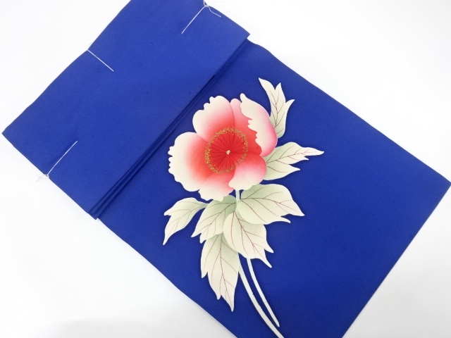 JAPANESE KIMONO / UNUSED NAGOYA OBI / SILK / HAND DRAWING / FLORAL PLANTS